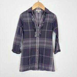 Burberry Purple Plaid Shirt Dress‎ Size 4T